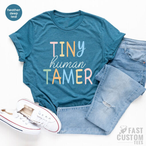 Teacher Shirt, Tiny Human Tamer, Kindergarten Teacher, Preschool Teacher, First Day of School