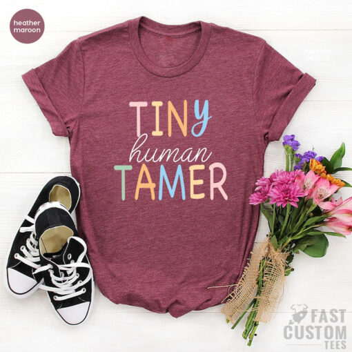 Teacher Shirt, Tiny Human Tamer, Kindergarten Teacher, Preschool Teacher, First Day of School