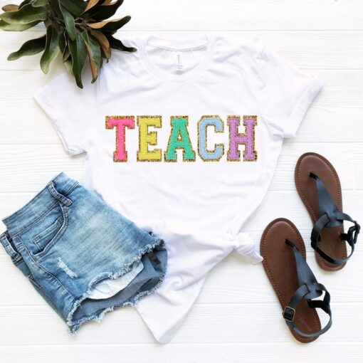 Teacher Sweatshirt. Teacher Shirts, TEACH Sweatshirt Embroidered