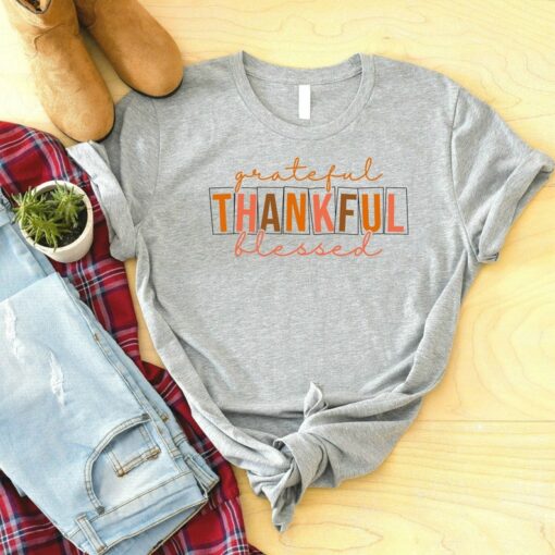 Grateful Blessed Shirt, Thanksgiving Shirt, Thanksgiving Outfit