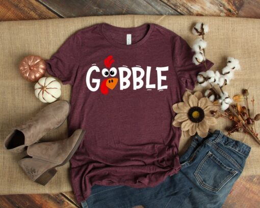 Gobble Gobble Thanksgiving Shirt, Thanksgiving t shirt womens, family thanksgiving shirts