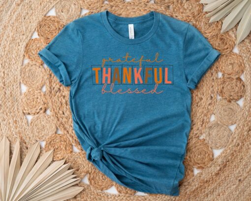 Grateful Blessed Shirt, Thanksgiving Shirt, Thanksgiving Outfit