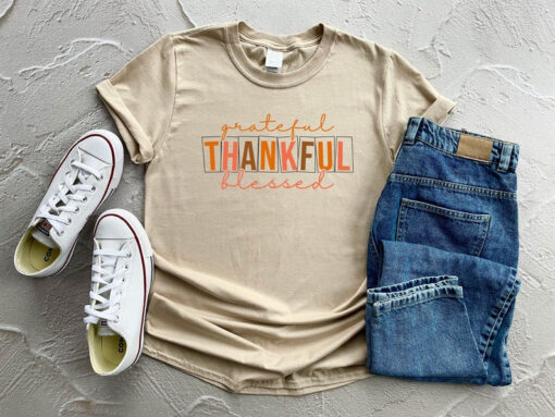 Grateful Blessed Shirt, Thanksgiving Shirt, Thanksgiving Outfit