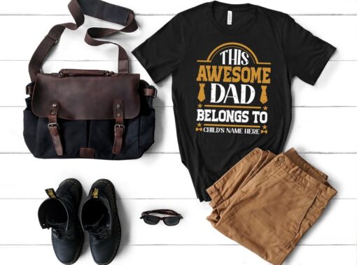 This Awesome Dad Belongs to Shirt, Dad Birthday Gift, Personalized Gift, Gift for Dad, Father Day Shirt