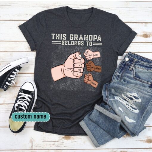 This Awesome Grandpa Belongs To Shirt, Personalized Grandpa Shirt, Gift For Papa, Father's Day Gift