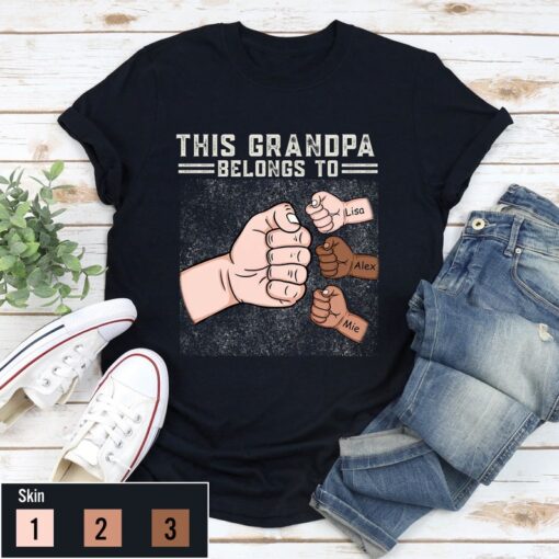 This Awesome Grandpa Belongs To Shirt, Personalized Grandpa Shirt, Gift For Papa, Father's Day Gift