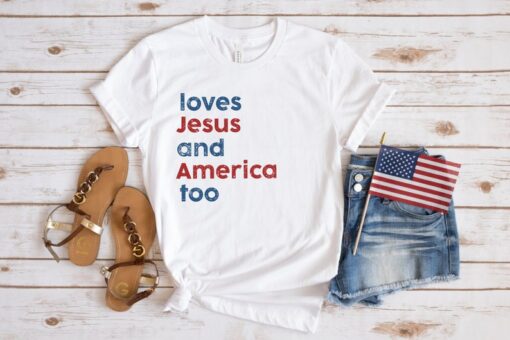 This Is My Pride Flag USA American 4th of July Patriotic, Loves Jesus And America Too Shirt Or Sweatshirt