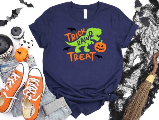 Trick Rawr Treat Halloween Shirt, Trick r Treat Halloween Dinosaur Shirt, Halloween Party Shirt, Halloween Gifts