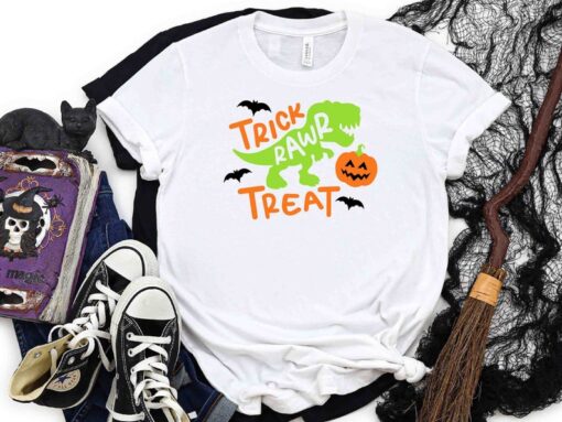 Trick Rawr Treat Halloween Shirt, Trick r Treat Halloween Dinosaur Shirt, Halloween Party Shirt, Halloween Gifts