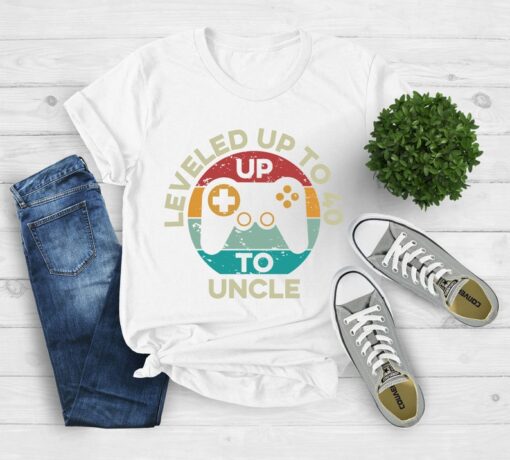 Uncle Gift Shirt, Leveled Up To 40, Best Uncle Shirt