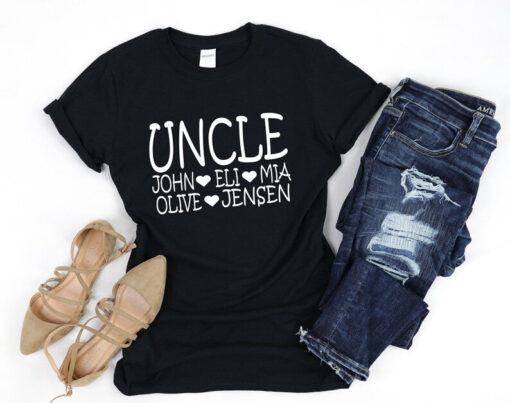 Personalized Uncle Shirt With Nephew Names , Uncle Shirt , Gift For Uncle