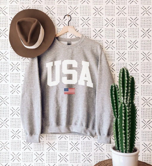 US Flag Patriotic Sweatshirt - 4th of July Parade Sweater - Fourth of July Party