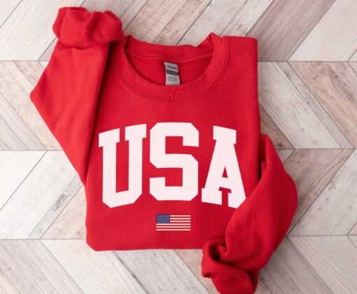 US Flag Patriotic Sweatshirt - 4th of July Parade Sweater - Fourth of July Party