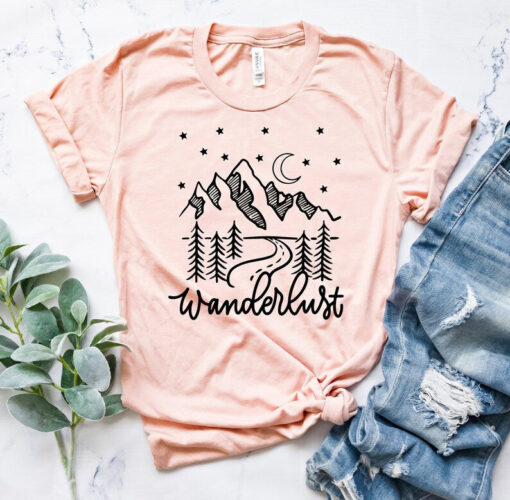 Wanderlust Shirt, Travel Shirt, Hiking Shirt, Mountain T Shirt, Hiking Shirts, Nature Lover, Roadtrip Shirts, Nature Clothing