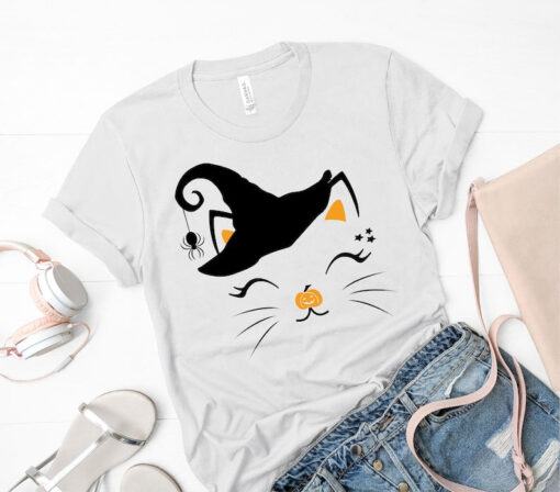 Witches Cat Halloween Shirt, Catwitch Halloween Shirt, Halloween Tshirts, Halloween Cat Witch Shirt