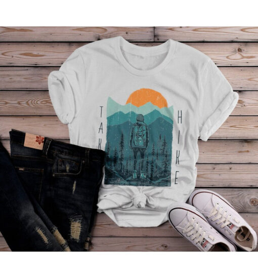 Women's Hiking T Shirt Take A Hike Shirt Graphic Tee Hiker Shirts Nature Wanderlust Clothing