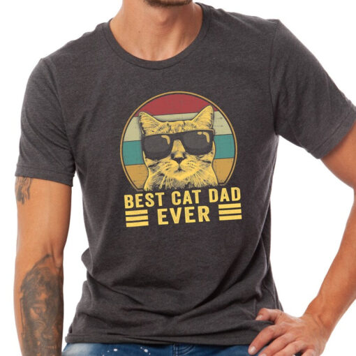 Worlds Best Farter I Mean Father Best Dad Ever Cool Dog Mens T-Shirt, Best Cat Dad Ever Shirt, Cat Owner Shirt