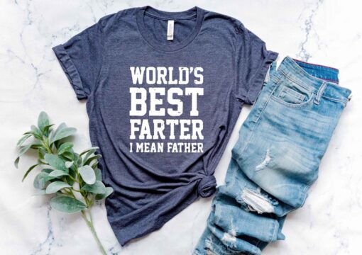 Worlds Best Farter I Mean Father Best Dad Ever Cool Dog Mens T-Shirt, Dad Shirt, Father Day Gift from Daughter