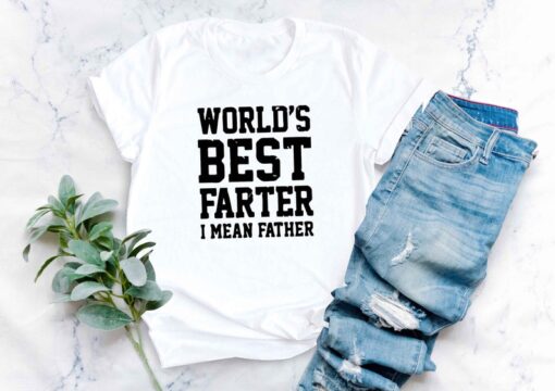 Worlds Best Farter I Mean Father Best Dad Ever Cool Dog Mens T-Shirt, Dad Shirt, Father Day Gift from Daughter