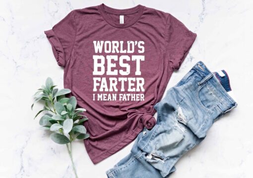 Worlds Best Farter I Mean Father Best Dad Ever Cool Dog Mens T-Shirt, Dad Shirt, Father Day Gift from Daughter