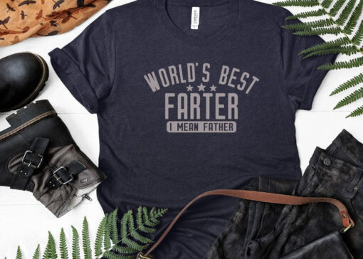 Worlds Best Farter I Mean Father Best Dad Ever Cool Dog Mens T-Shirt, Father Shirt, Funny Father's Day Shirt, Dad T-shirt