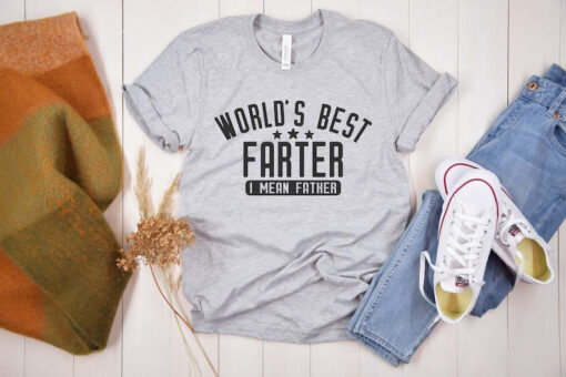 Worlds Best Farter I Mean Father Best Dad Ever Cool Dog Mens T-Shirt, Father's Day Funny Shirt, Dad Birthday Gift