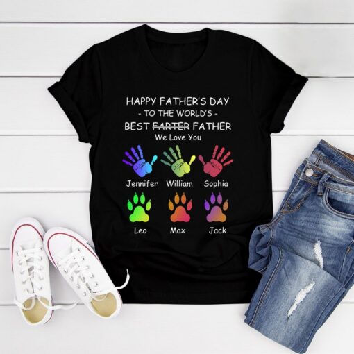 Worlds Best Farter I Mean Father Best Dad Ever Cool Dog Mens T-Shirt, World’s Best Farter, Personalized Unisex T Shirt