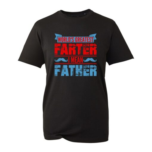 World's Greatest Farter I Mean Father T-Shirt, Super Dad Birthday Gift Father's Day Novelty Men's Tee Top