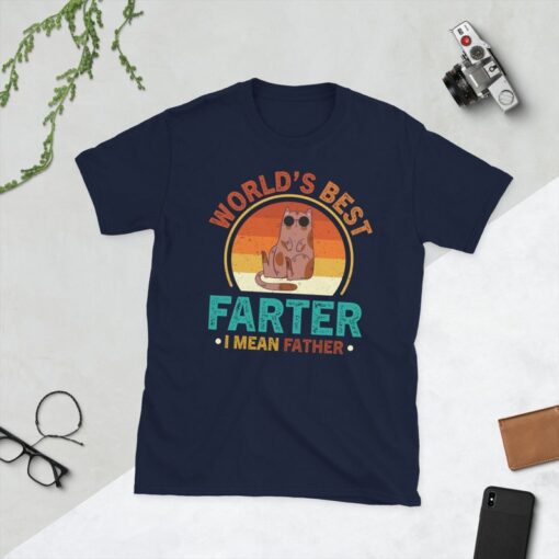 Worlds Best Farter I Mean Father Cat Dad Short-Sleeve Unisex T-Shirt