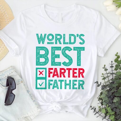 Worlds Best Farter I Mean Father Best Dad Ever Cool Dog Mens T-Shirt, Funny Shirt for Fathers Day, Cute Gift For Dad