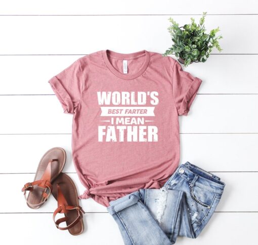 Worlds Best Farter I Mean Father Best Dad Ever Cool Dog Mens T-Shirt, Funny Shirt Men, Valentines Dad, Husband Shirt