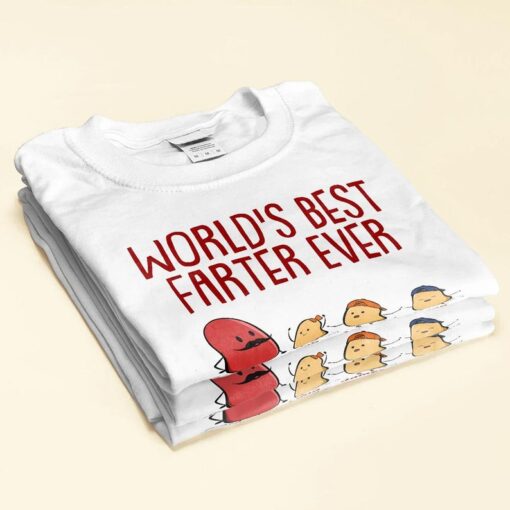 Worlds Best Farter I Mean Father Best Dad Ever Cool Dog Mens T-Shirt, Personalized Dad Shirt