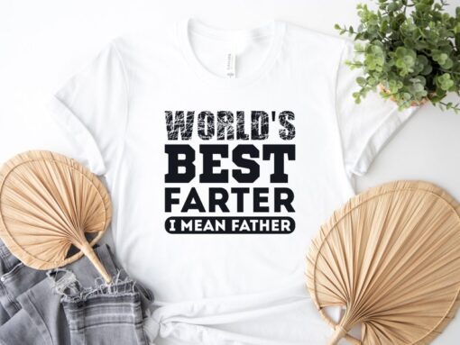 Worlds Best Farter I Mean Father Best Dad Ever Cool Dog Mens T-Shirt, Funny Dad Shirt, Father's Day Shirt, Gift for Dad