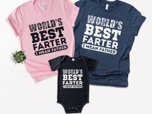 Worlds Best Farter I Mean Father Best Dad Ever Cool Dog Mens T-Shirt, Funny Dad Shirt, Father's Day Shirt, Gift for Dad