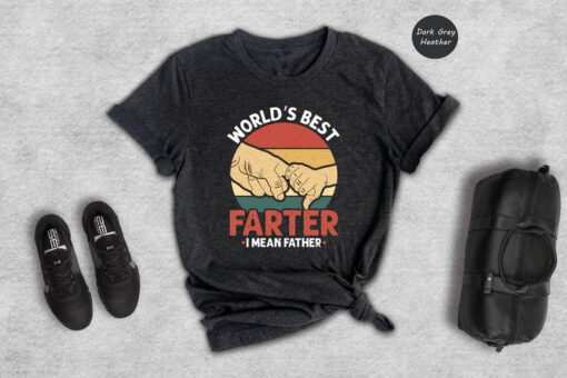 Worlds Best Farter I Mean Father Best Dad Ever Cool Dog Mens T-Shirt, Retro Father's Day Shirt, Funny Father's Day Shirt