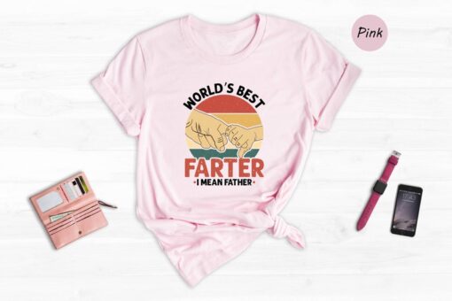 Worlds Best Farter I Mean Father Best Dad Ever Cool Dog Mens T-Shirt, Retro Father's Day Shirt, Funny Father's Day Shirt