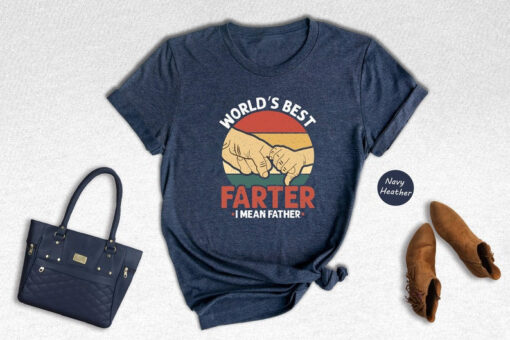 Worlds Best Farter I Mean Father Best Dad Ever Cool Dog Mens T-Shirt, Retro Father's Day Shirt, Funny Father's Day Shirt