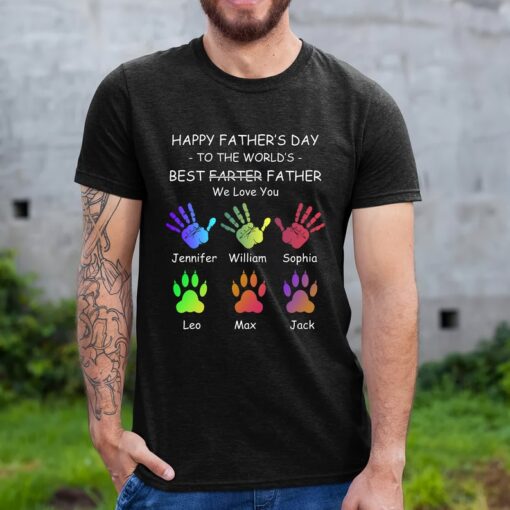 Worlds Best Farter I Mean Father Best Dad Ever Cool Dog Mens T-Shirt, World’s Best Farter, Personalized Unisex T Shirt