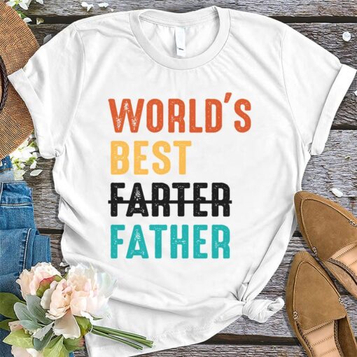 Worlds Best Farter I Mean Father Best Dad Ever Cool Dog Mens T-Shirt, Funny Daddy Shirt, Best Dad Shirt