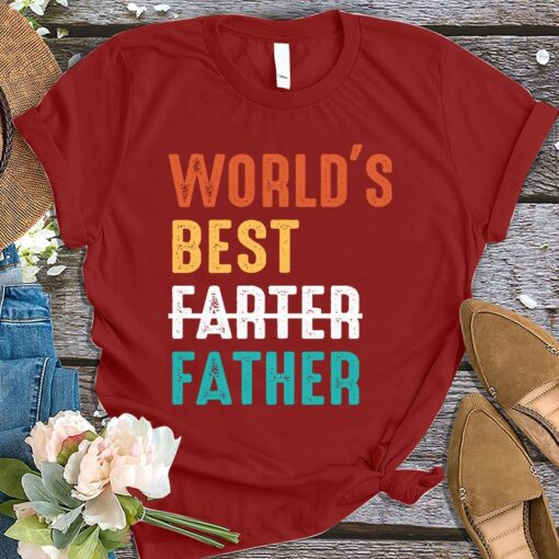 Worlds Best Farter I Mean Father Best Dad Ever Cool Dog Mens T-Shirt, Funny Daddy Shirt, Best Dad Shirt