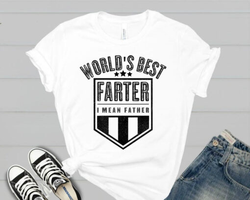 Worlds Best Farter I Mean Father Best Dad Ever Cool Dog Mens T-Shirt, Worlds Best Farter Tshirt, Funny Dad Shirt