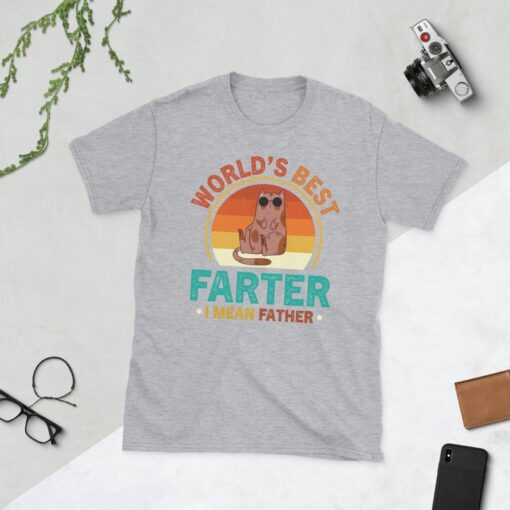 Worlds Best Farter I Mean Father Cat Dad Short-Sleeve Unisex T-Shirt