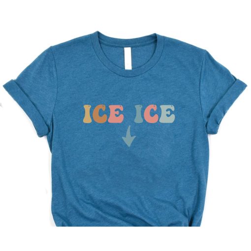 Pregnancy Announcement Shirt for Women, Funny Ice Ice Baby TShirt for Baby Shower, Funny Gift for Expecting Mom Shirt for Baby Announcement