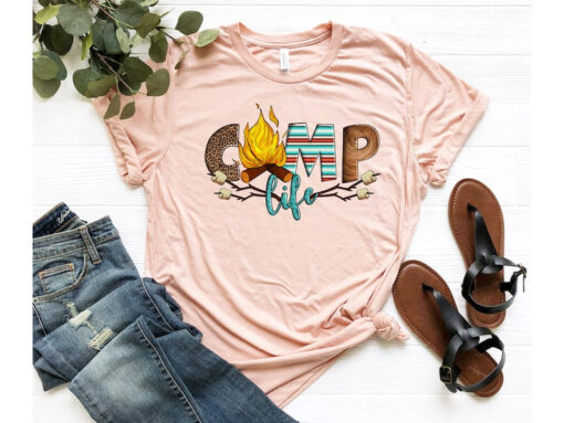 Camp Life Shirt, Happy Camping Shirt, Camping Fire Shirt