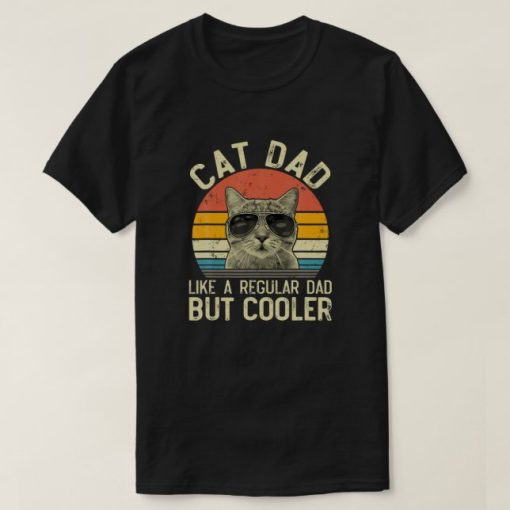 Vintage Cat Dad Regular Dad Proud Daddy Meowi T-Shirt