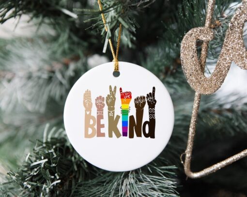 Be Kind Ornament, Custom Christmas Ornament, Black Lives Matter Ornament