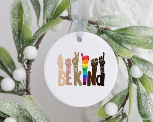 Be Kind Ornament, Custom Christmas Ornament, Black Lives Matter Ornament