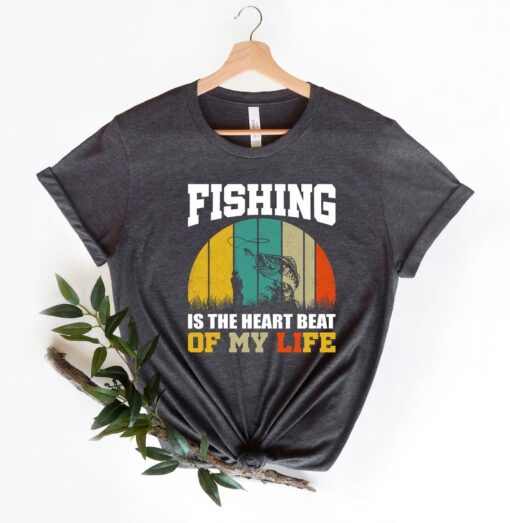 Fishing shirt, Fishing Heart Beat Pulse Shirt, Catching Fish Shirt