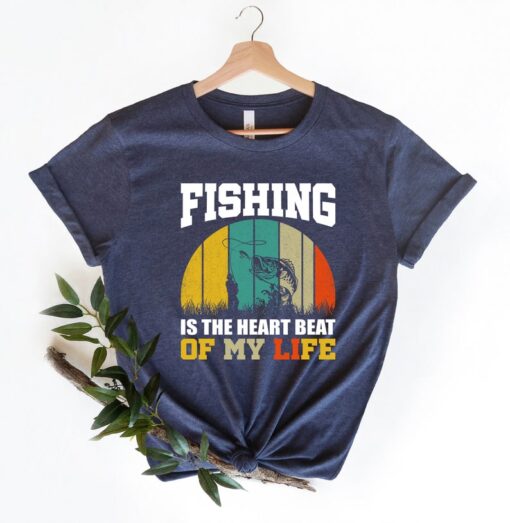 Fishing shirt, Fishing Heart Beat Pulse Shirt, Catching Fish Shirt