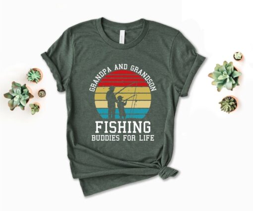 Matching Fishing Shirts for Grandpa and Grandson T-Shirt